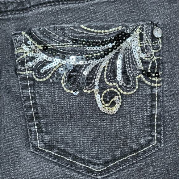 Roz & Ali Black Straight Denim Jeans w/ Pocket Bling - Size 10 - Picture 5 of 7